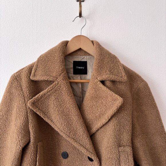 Theory Faux Fur Peacoat Teddy Fleece - Picture 3 of 6